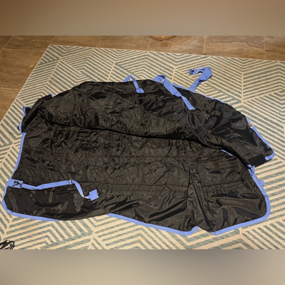 600d Navy Medium Weight Waterproof Horse Turnout Rug 200g Fill - 63" - Picture 9 of 12